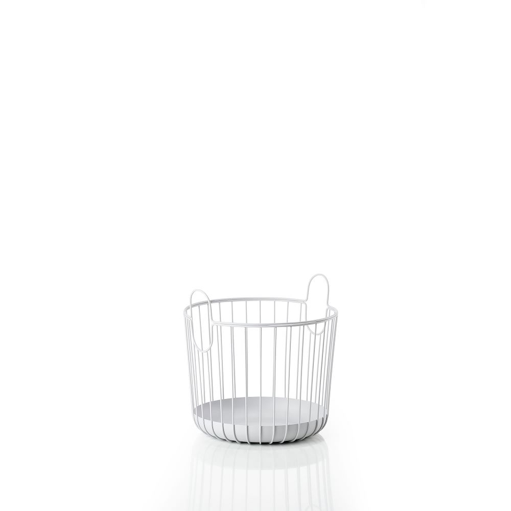 Inu Metal Basket, Small, Soft Gray - Image 0