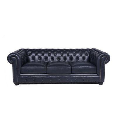 Freddie 95'' Leather Sofa - Image 0