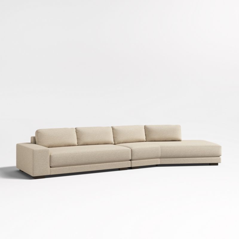 Horizon 2-Piece Bench Sectional Sofa with Angled Chaise Lounge - Image 1