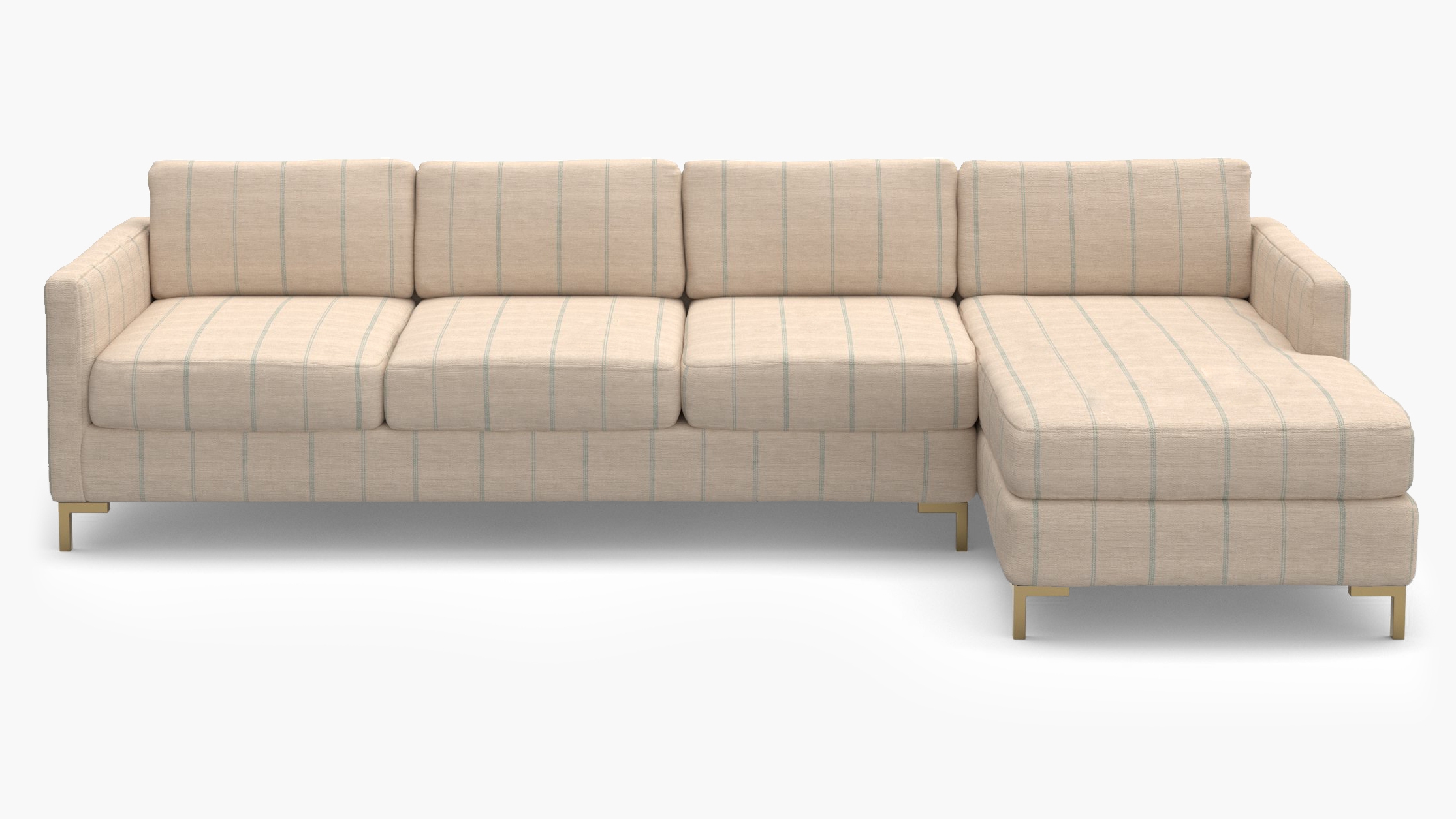 Modern Sectional, Right Facing, Sky Felix, Brass L Leg - Image 0