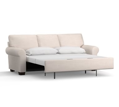 Buchanan Roll Arm Upholstered Deluxe Sleeper Sofa, Polyester Wrapped Cushions, Park Weave Oatmeal - Image 1