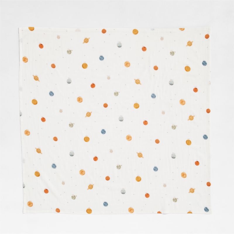 Outer Space Organic Cotton Gauze Baby Swaddle Blankets, Set of 2 - Image 3