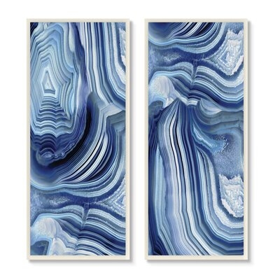 Abstract Blue Rock Crystal Pattern Waving Lines - Image 0