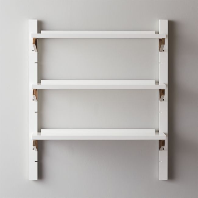White High-Gloss Single Modular Wall Shelf 39.5" - Image 0