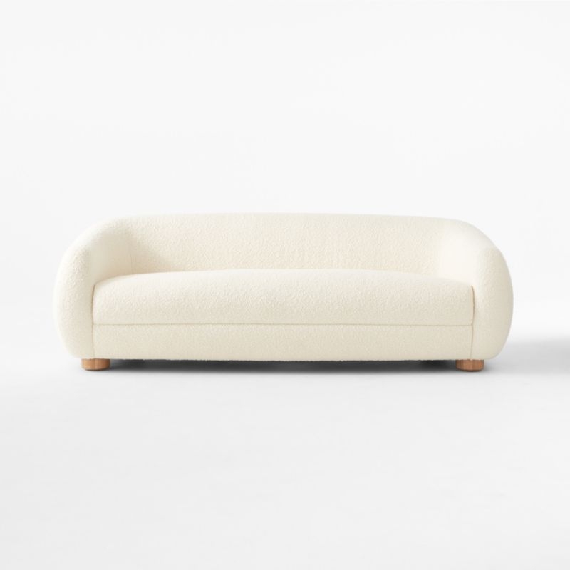 Laszlo 80" Warm White Boucle Apartment Sofa - Image 1