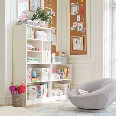 Stack Me Up Triple Mixed Shelf Low Bookcase & Base, Simply White - Image 3