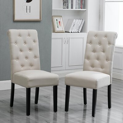 Alexica Tufted Linen Upholstered Parsons Chair - Image 0