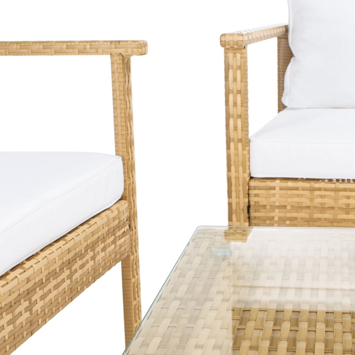 Garnen 4 Pc Living Set - Natural / White - Safavieh - Image 4
