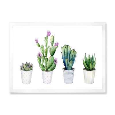 Cactus Succulent Aloe Vera Home Plants In The Pots - Farmhouse Canvas Wall Art Print-FDP35326 - Image 0