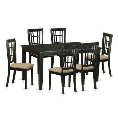 Agetina 7 - Piece Rubber Solid Wood Dining Set - Image 0