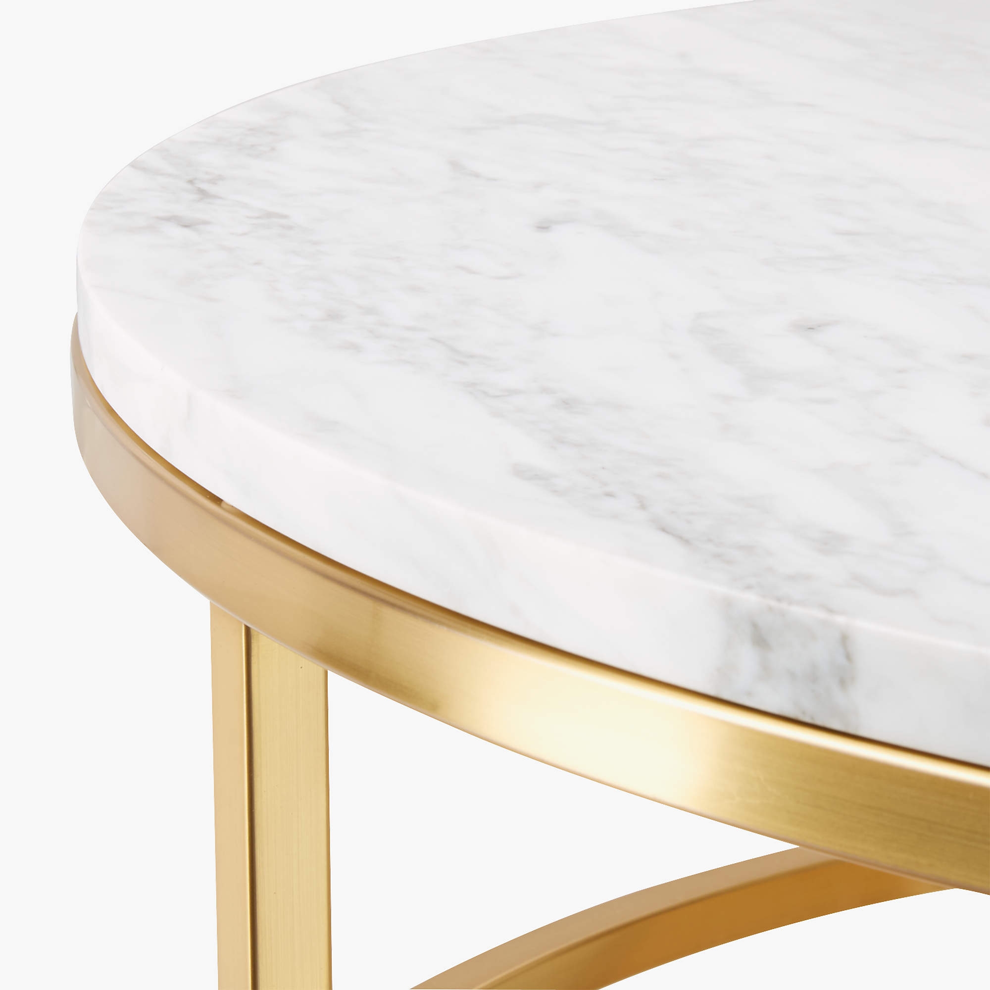 Smart Round Coffee Table, Marble & Brass - Image 5