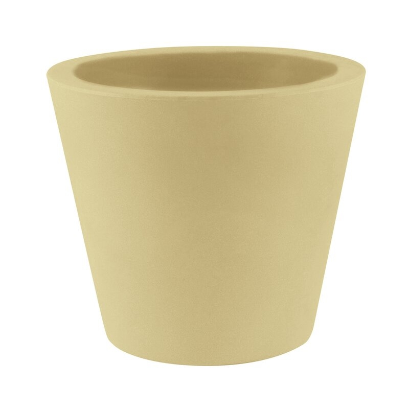Vondom Cono Plastic Pot Planter Color: Beige, Size: 31.5" H x 31.5" W x 31.5" D - Image 0