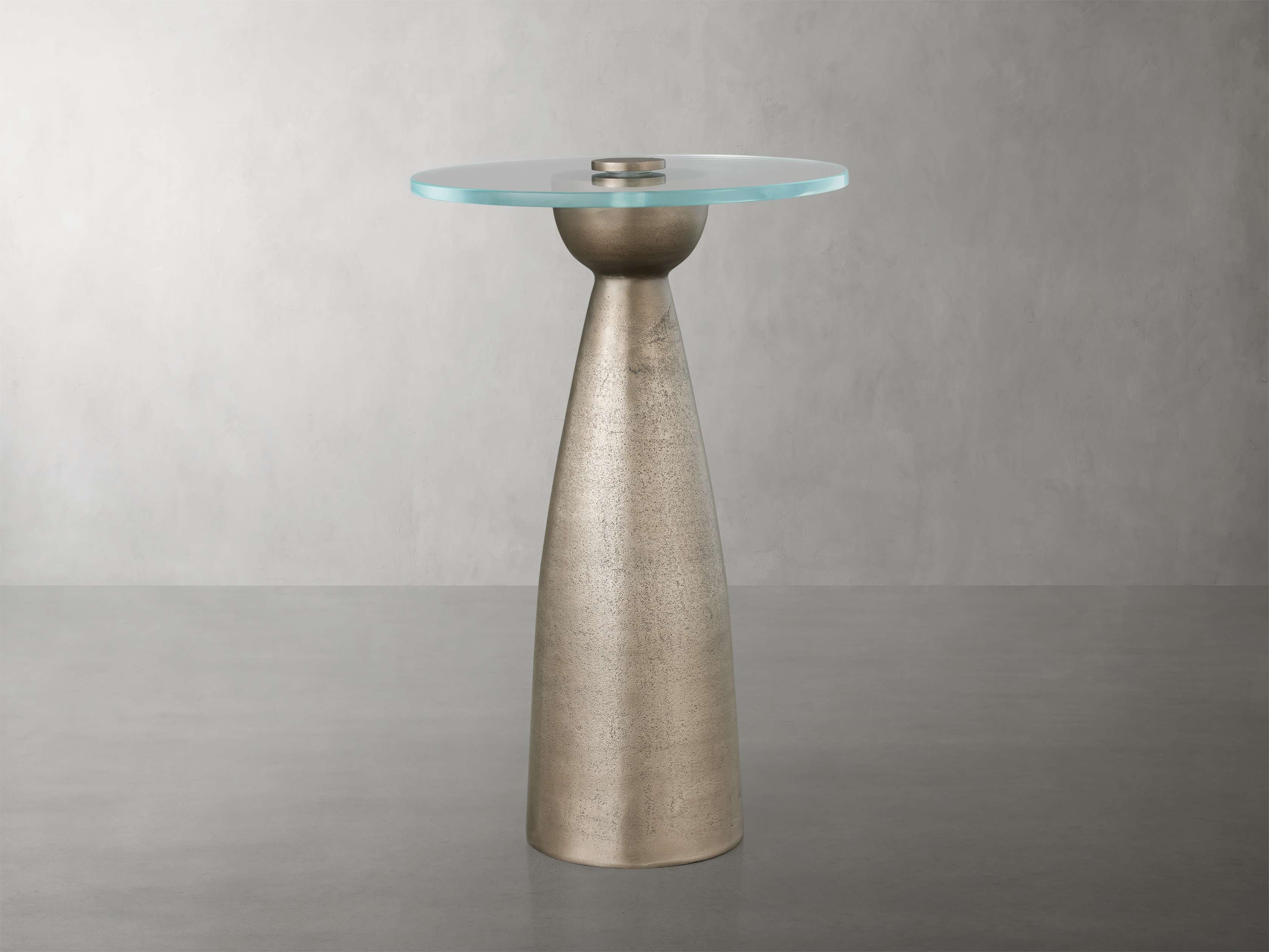 Beaufort Top Martini Table Glass in Gray  Nickel - Image 0