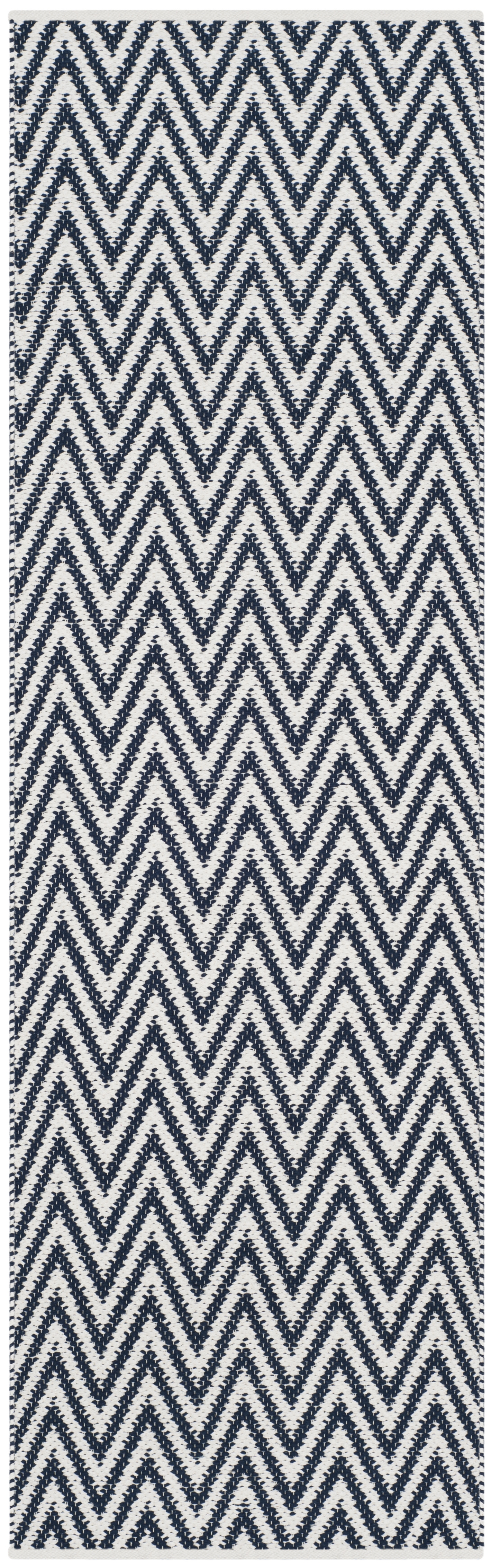 Arlo Home Hand Woven Area Rug, MTK812C, Navy/Ivory,  2' 3" X 7' - Image 0