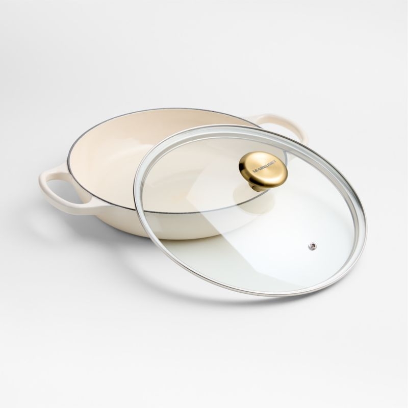 Le Creuset ® 2.25-Qt. Cream Enameled Cast Iron Braiser with Glass Lid - Image 2