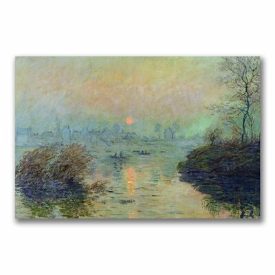 Sun Setting over the Seine by Claude Monet Painting Print on Canvas - Image 0