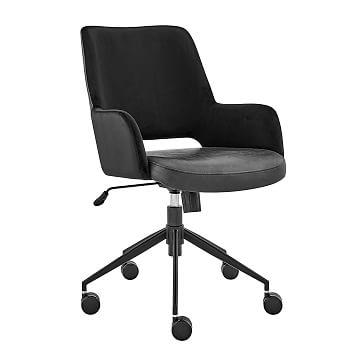 Two-Toned Upholstered Tilt Office Chair, Black - Image 0
