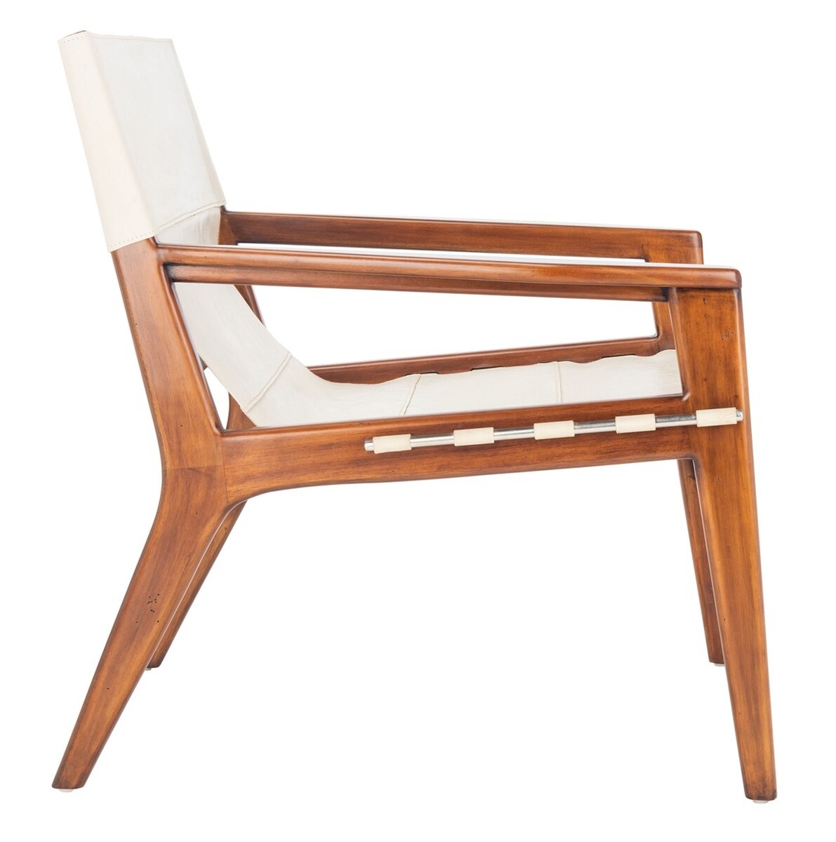 Culkin Leather Sling Chair - White - Safavieh - Image 3