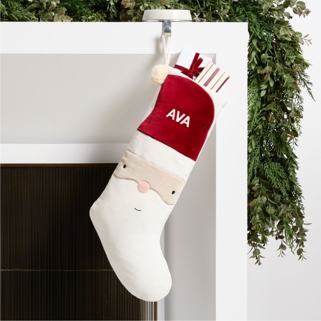 Wonderland Velvet Light Santa Kids Christmas Stocking - Image 0