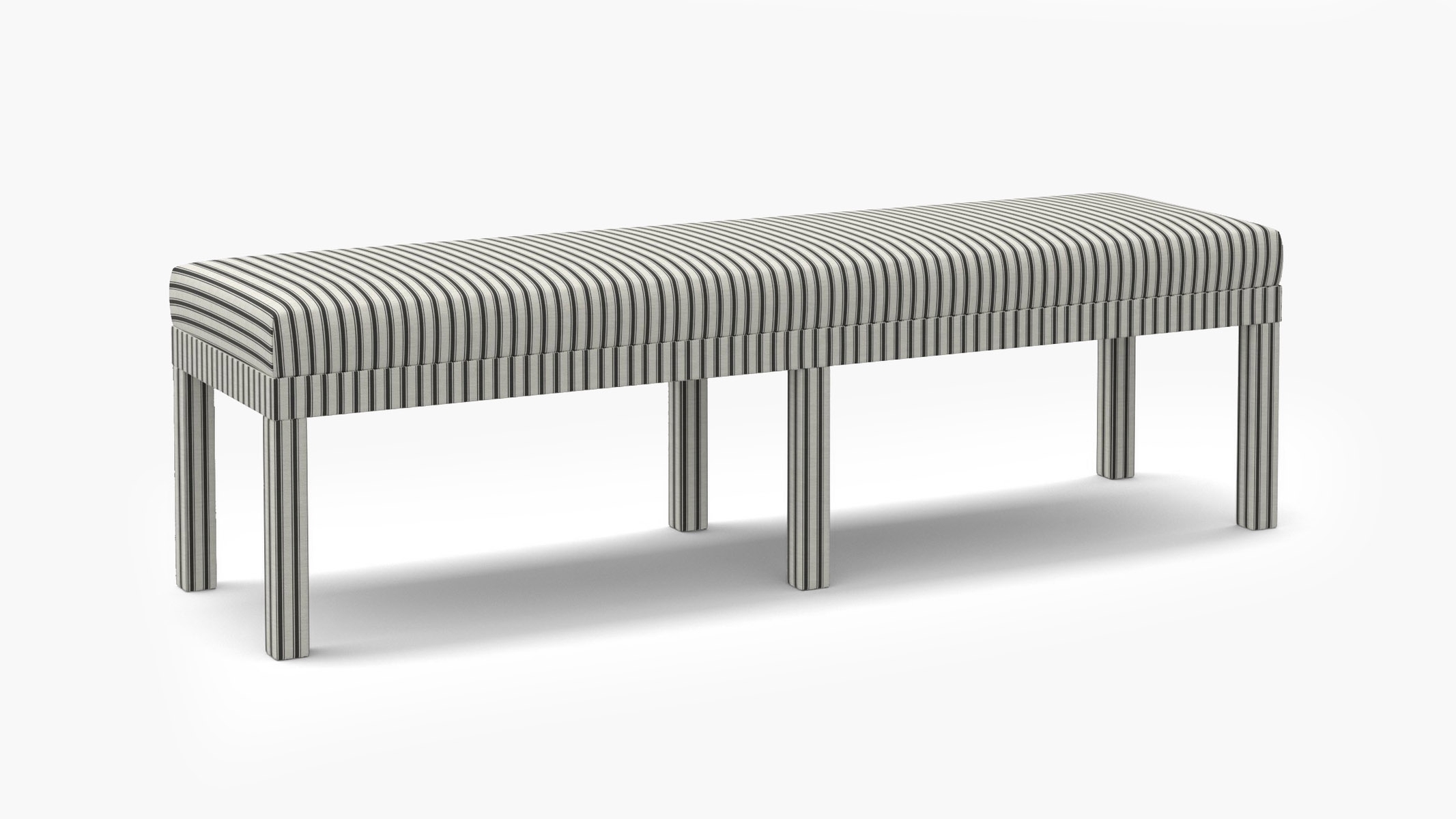 Parsons Bench, Black Classic Ticking Stripe - Image 1
