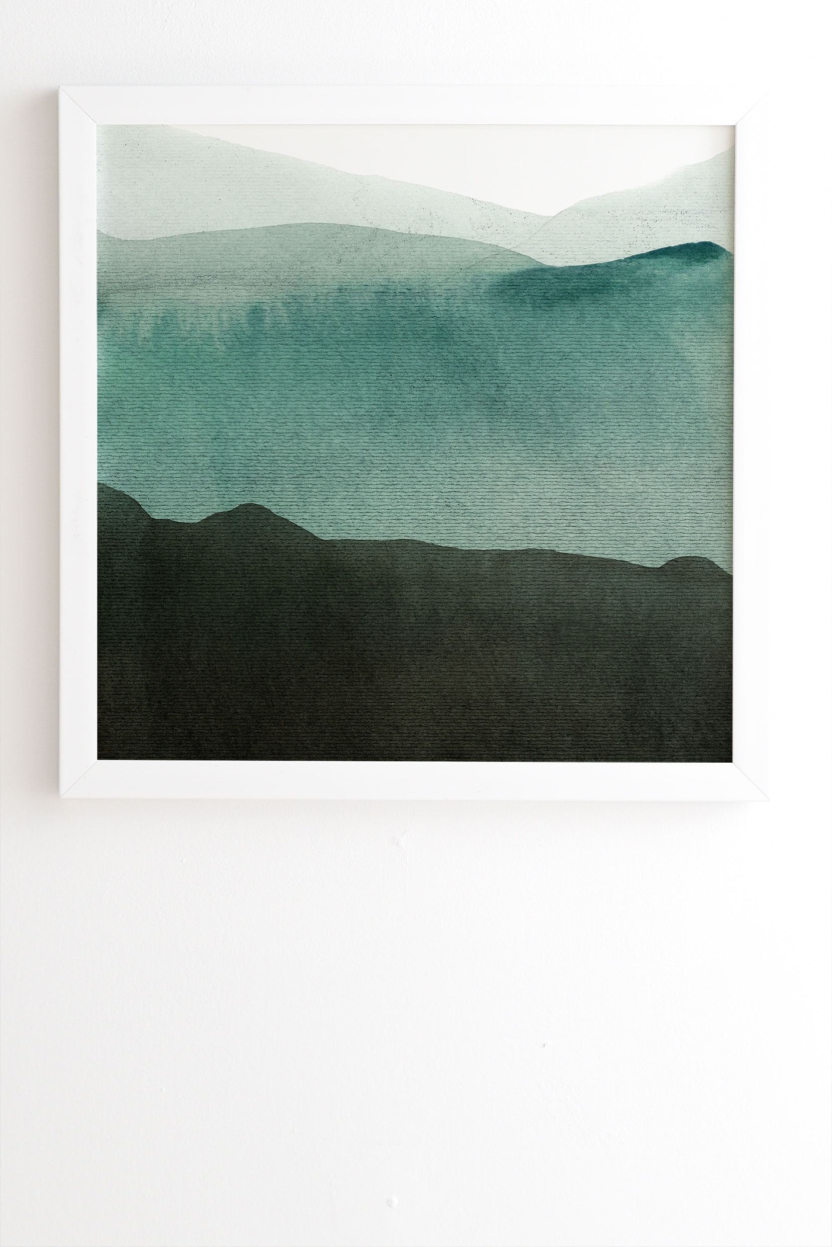 Valleys Deep Mountains High by Iris Lehnhardt - Framed Wall Art Basic White 19" x 22.4" - Image 1