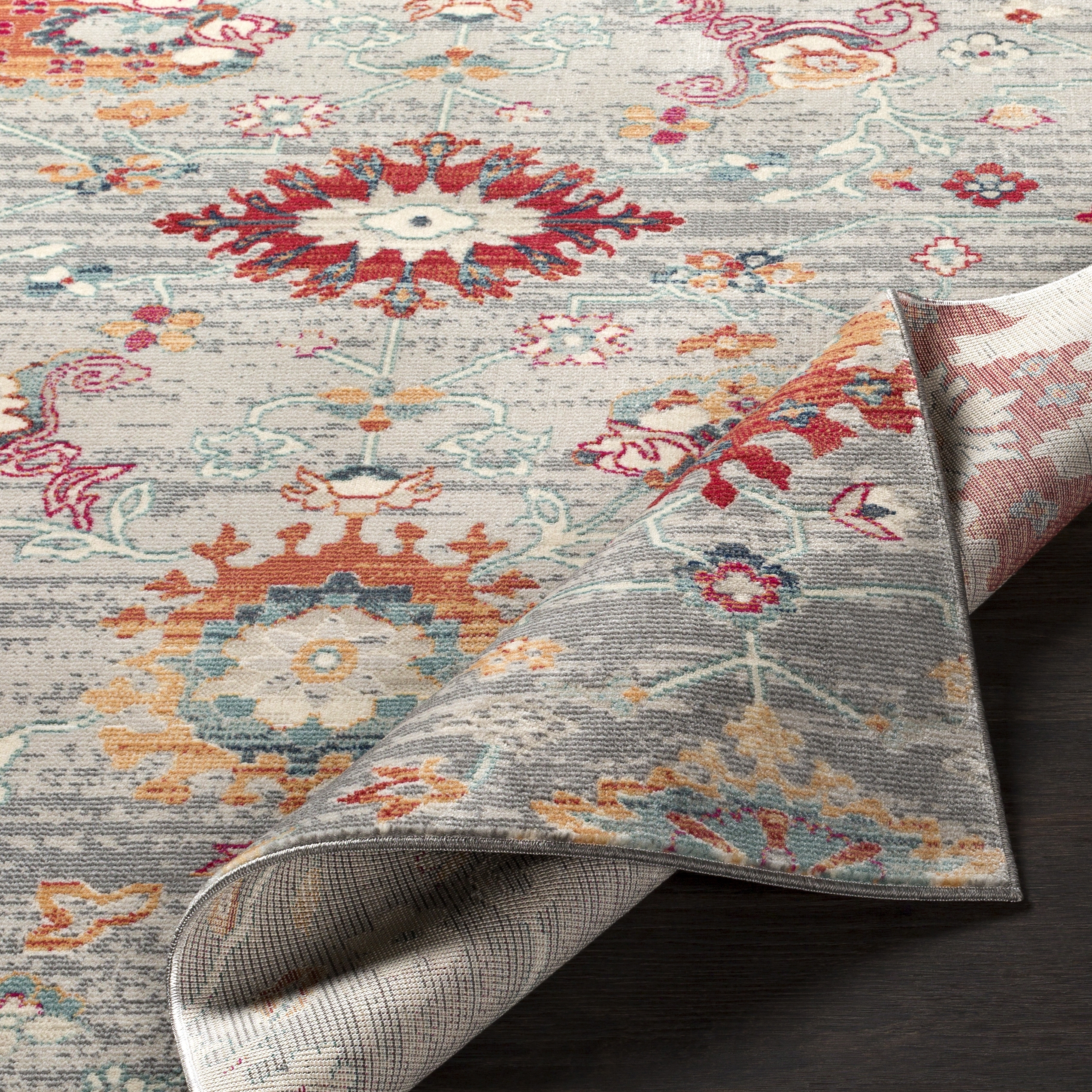 Bohemian Red Indoor 8'10" x 12'9" Machine Woven Rug - Image 4