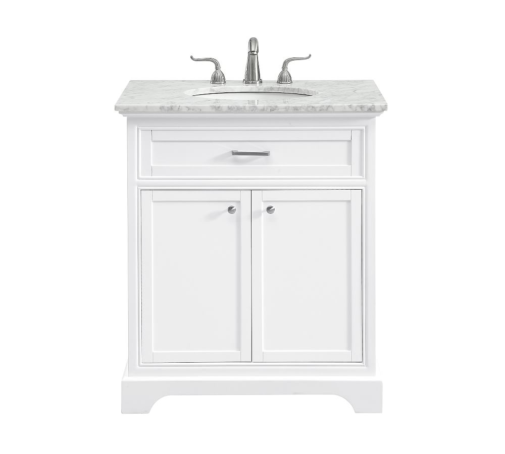 White Warner Single Sink Vanity, 30" - Image 0