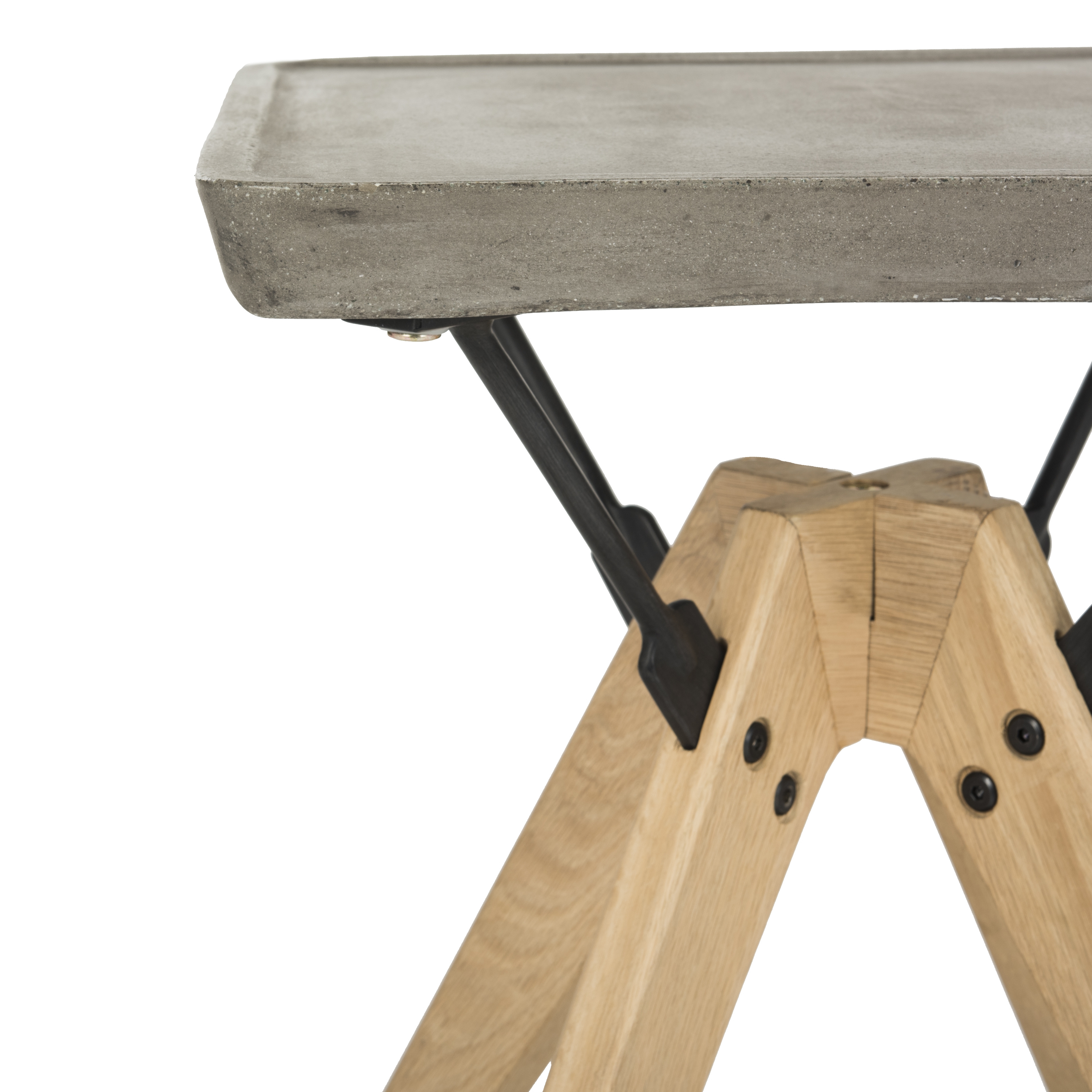 Marcio Indoor/Outdoor Modern Concrete 19.69-Inch H Side Table - Dark Grey - Safavieh - Image 3