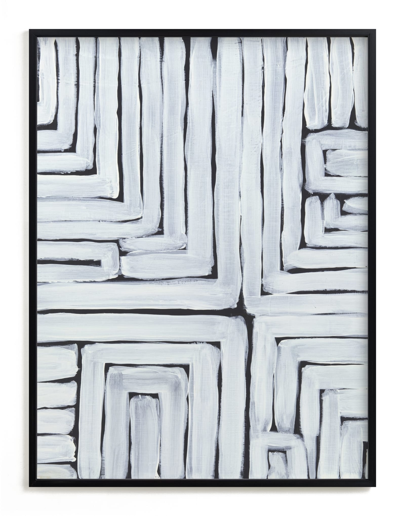 GPS White Stripes And Black Lines Open Edition Fine Art Print - Image 0