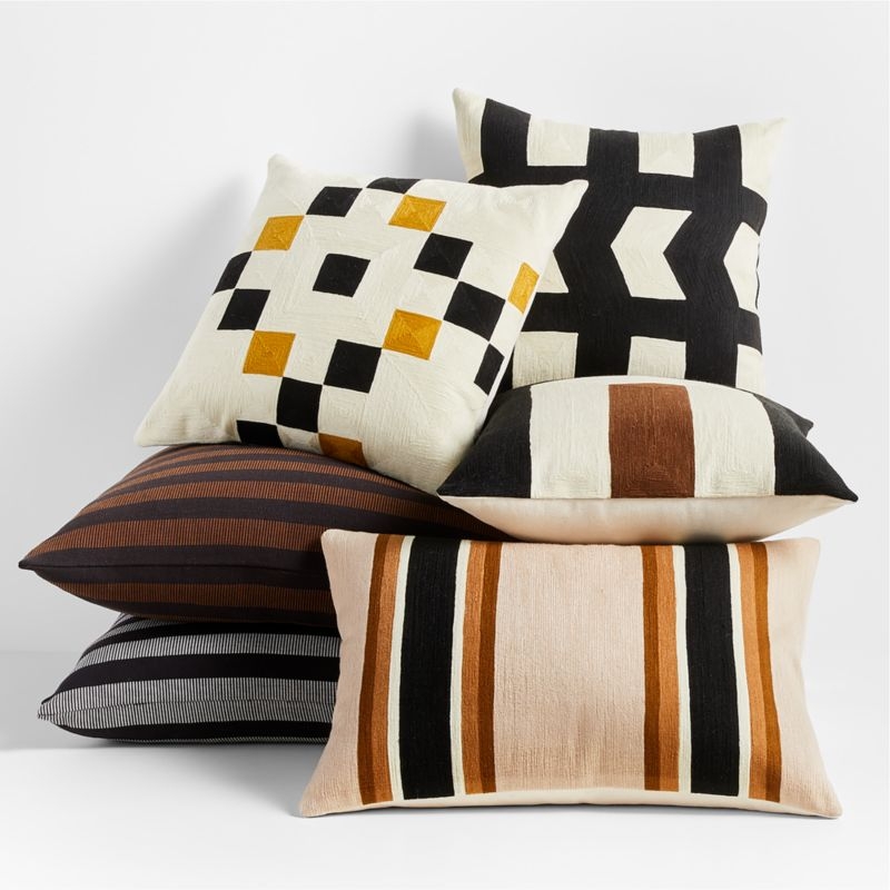 Shinola Woodward 18"x18" Check Embroidered Throw Pillow Cover - Image 3