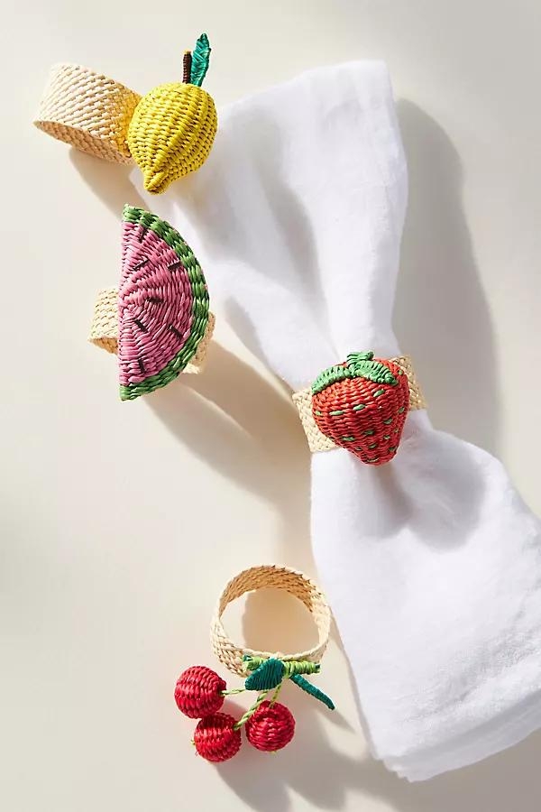 Handwoven Fruit Napkin Rings, Set of 4 - Image 0