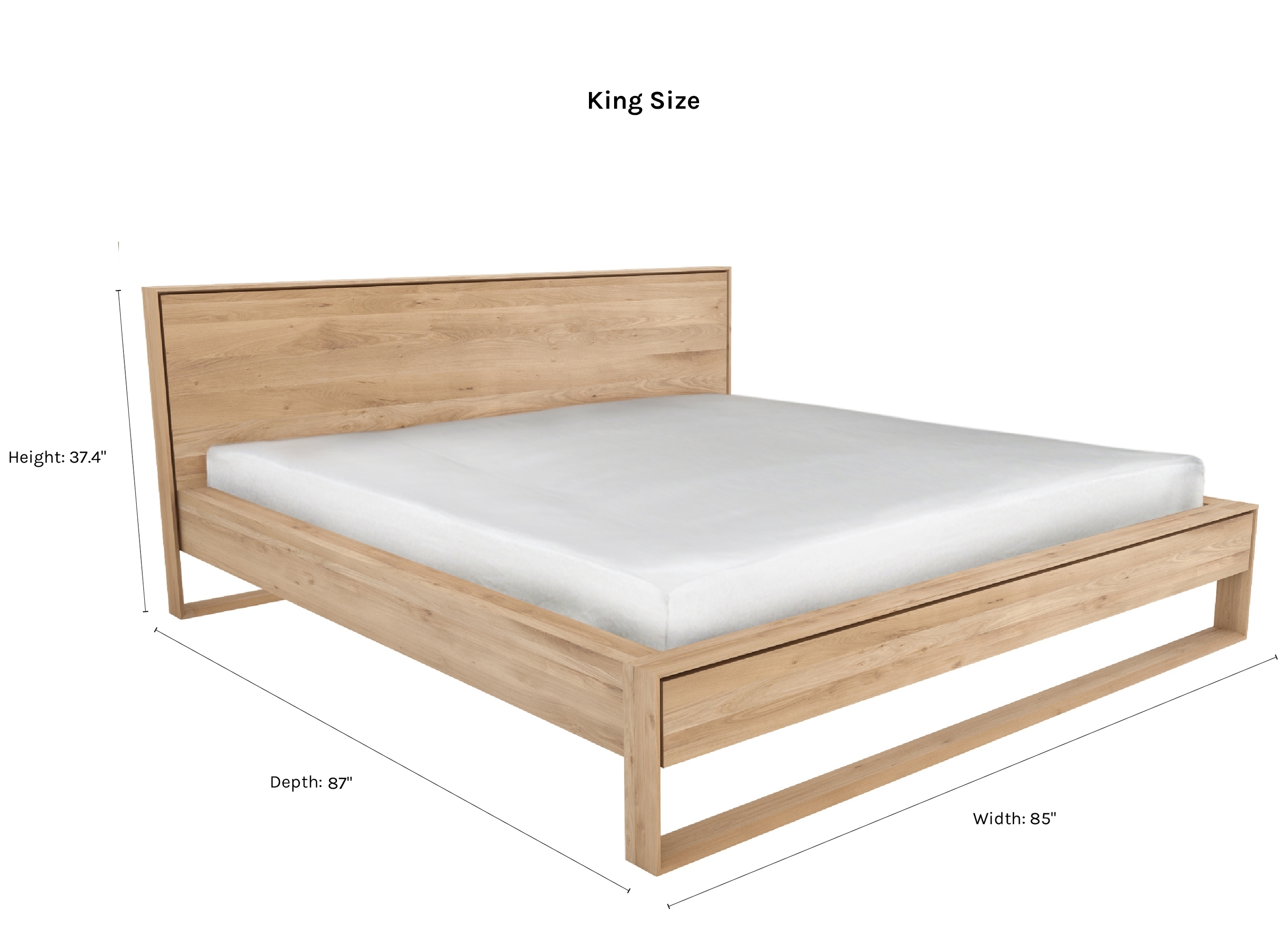 Lark Platform Bed, Oak King - Image 2
