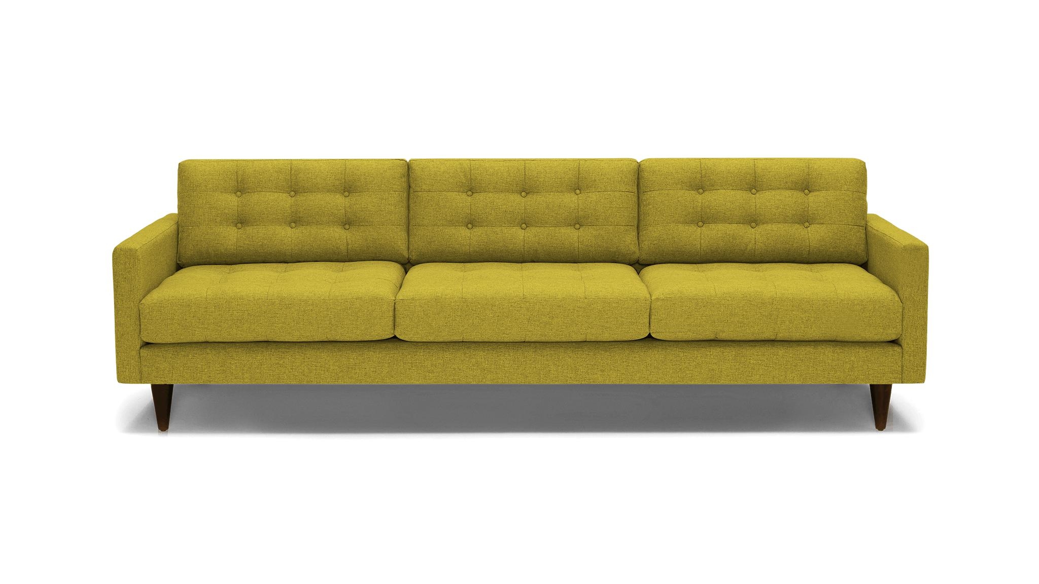 Yellow Eliot Mid Century Modern Grand Sofa - Bloke Goldenrod - Mocha - Image 0
