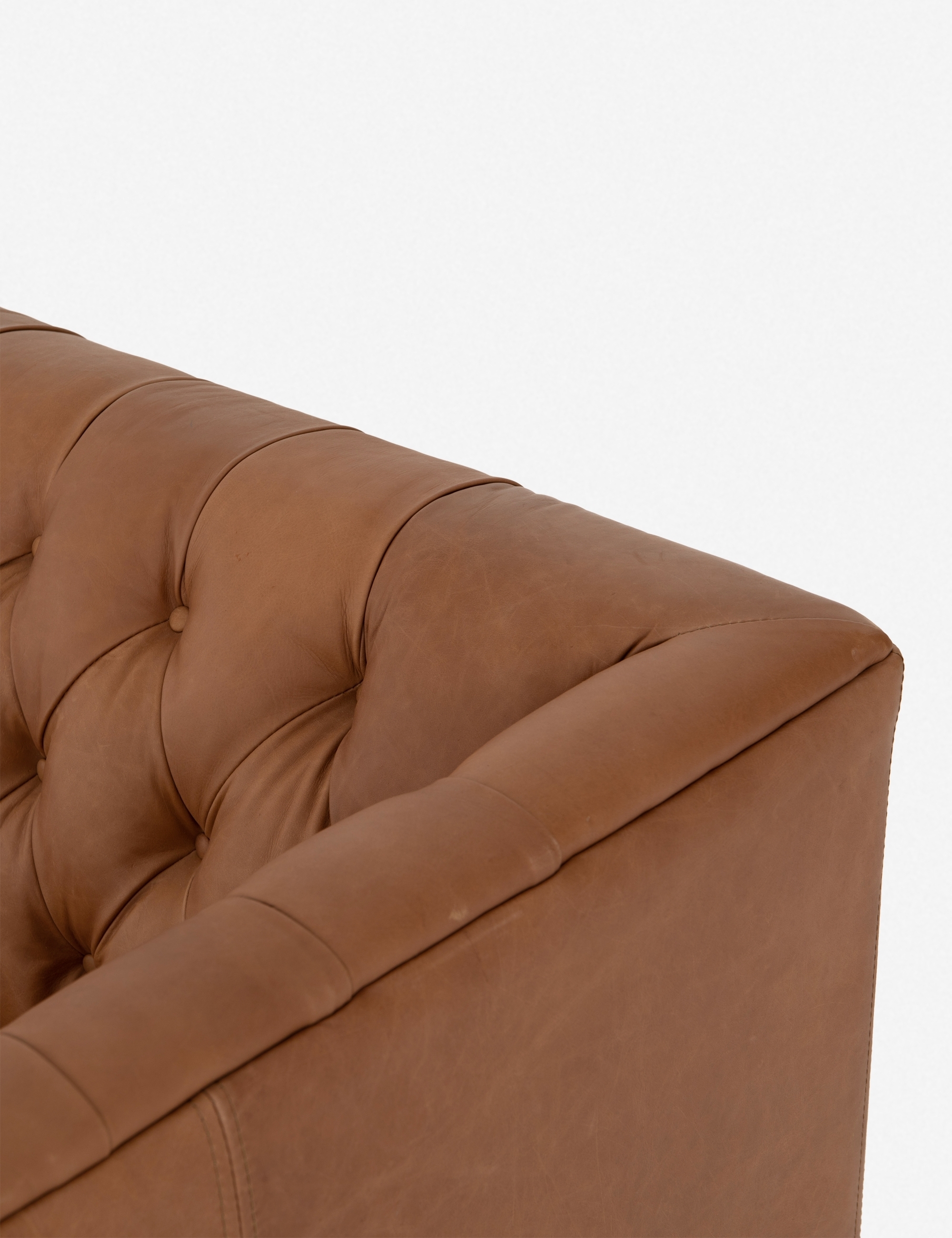 Breanne Leather Sofa, Camel, Small - Image 5