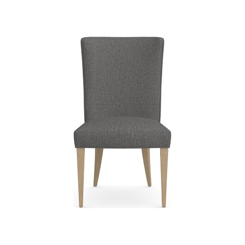 Trevor Side Chair, Standard Cushion, Perennials Performance Melange Weave, Gray, Natural Leg - Image 0