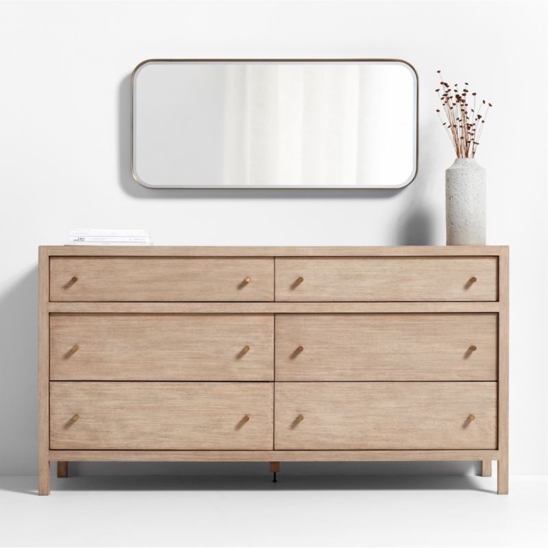 Edge Brass Metal Wide Depth Wall Mirror 19"x42" - Image 4