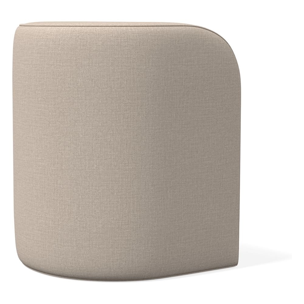Tilly Small Ottoman, Poly, Yarn Dyed Linen Weave, Sand, Concealed Support - Image 0