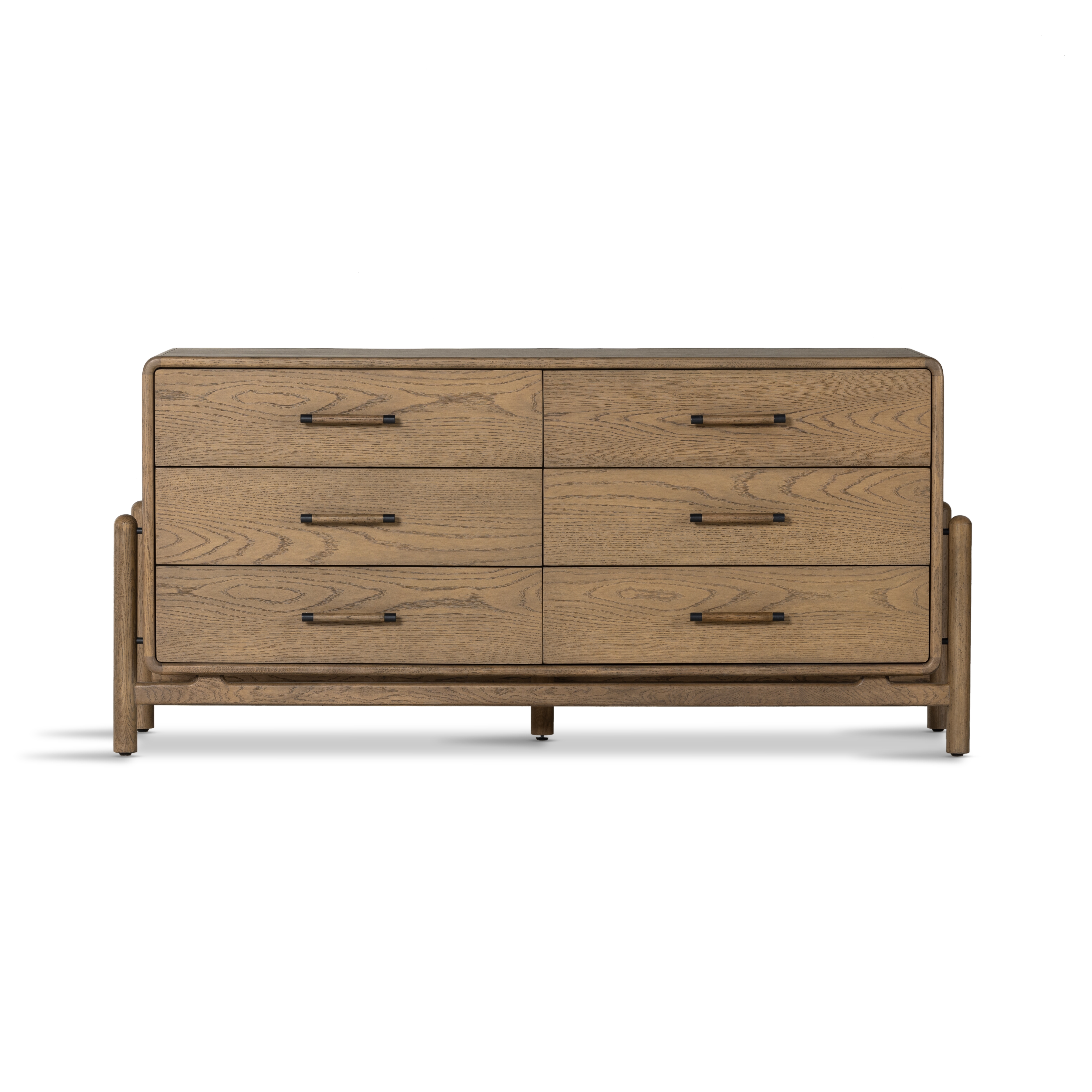 Caroline 6 Drawer Dresser-Smoked Oak - Image 3