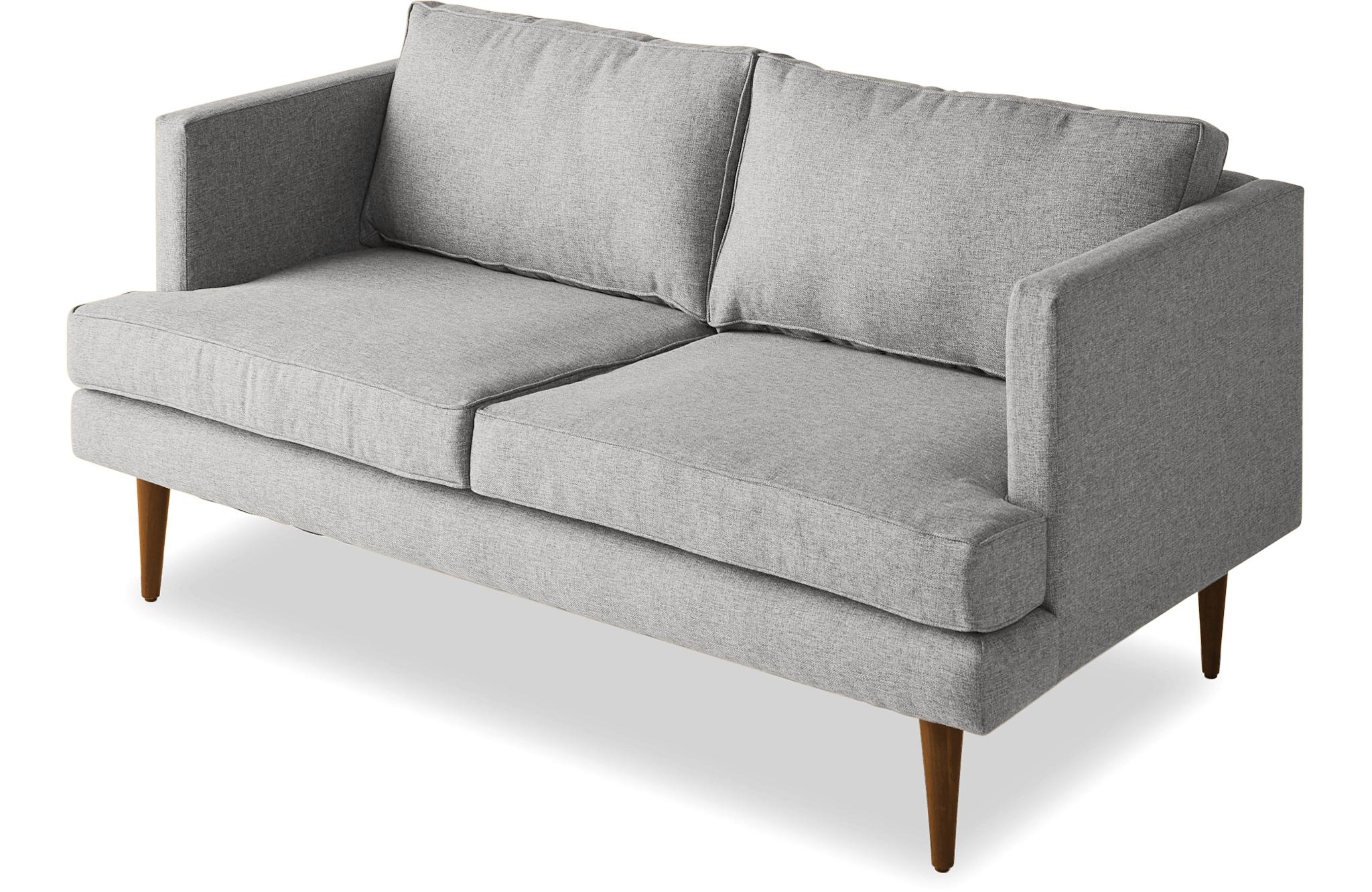 Gray Preston Mid Century Modern 68" Sofa - Sunbrella Premier Fog - Mocha - Image 4