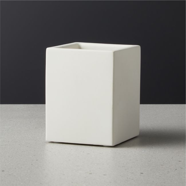 Cement White Pencil Cup - Image 0