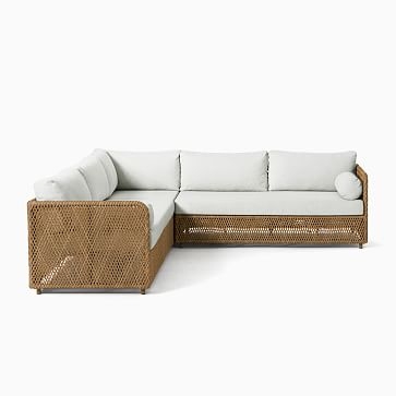 Coastal Outdoor 99 in 3-Piece L-Shaped Sectional, Silverstone - Image 3