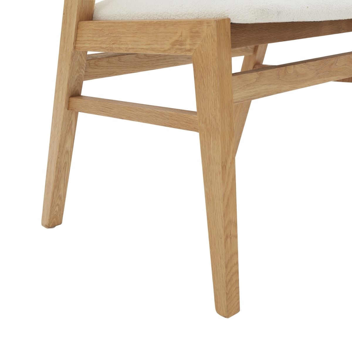 Abigayle Wood And Boucle Dining Chair - Ivory/Natural - Image 2