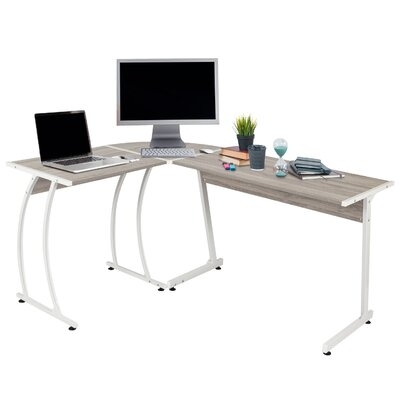 Ethan L-Shaped Corner Computer Desk Table, Large And Spacious For Dual Monitors, Perfect For Home Office, Writing Workstation, Gaming, 3-Piece Reversible Setup, Gray Walnut - Image 0