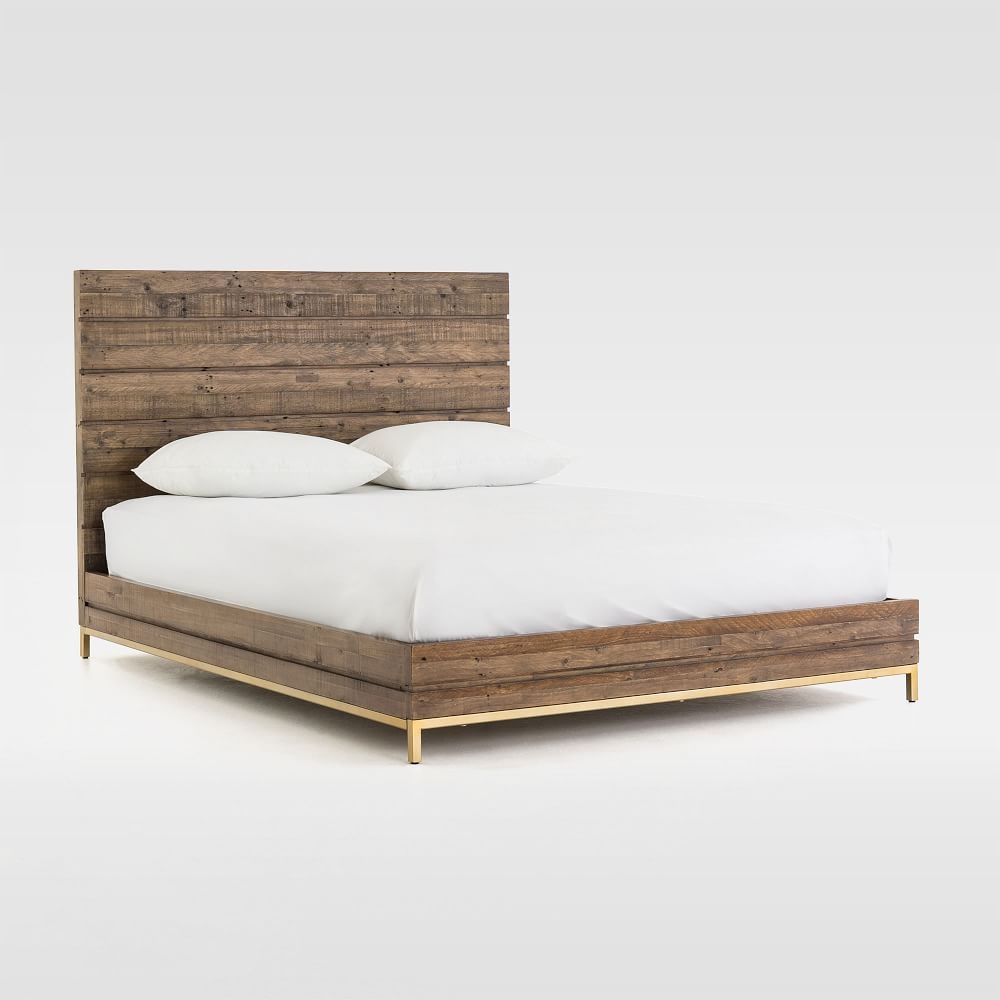 Reclaimed Wood + Iron Base Bed, Queen - Image 0