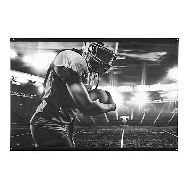 Black and White Football Wall Mural, 4'x6' - Image 0
