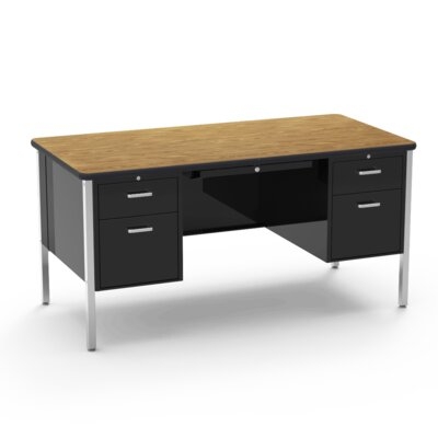 Virco 546 - 540 Series Teacher Desk,в Double Pedestal With Nylon Glides - Image 0