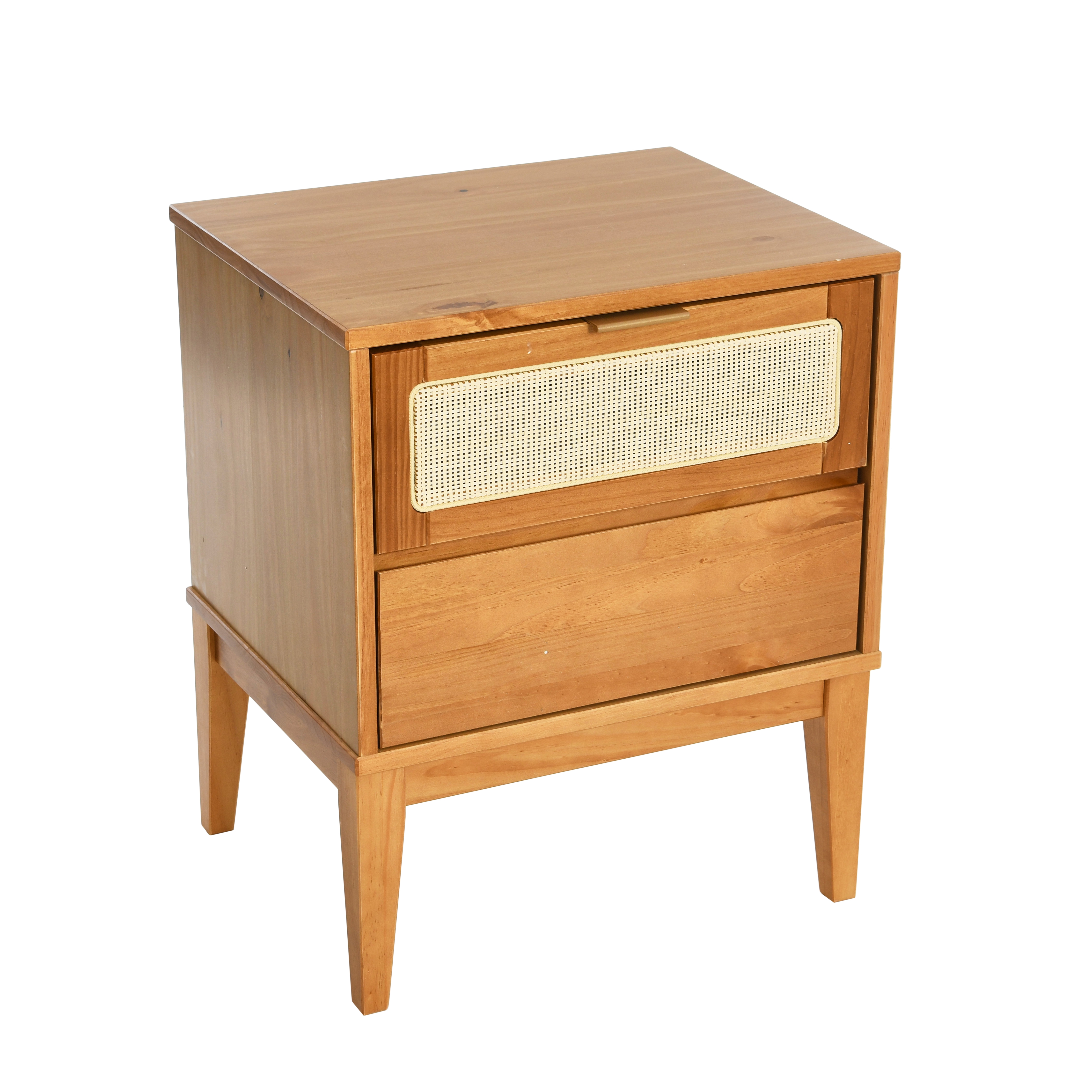 Crawford Wood 2-Drawer Bed Side Table - Image 0