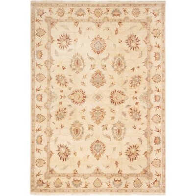 One-of-a-Kind Hylton Hand-Knotted 2010s Bokhara Beige/Brown 9'5" x 12'4" Wool Area Rug - Image 0