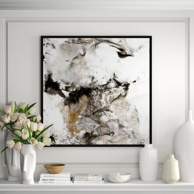 JBass Grand Gallery Collection 'Marble Onyx II' Framed Print on Canvas - Image 0