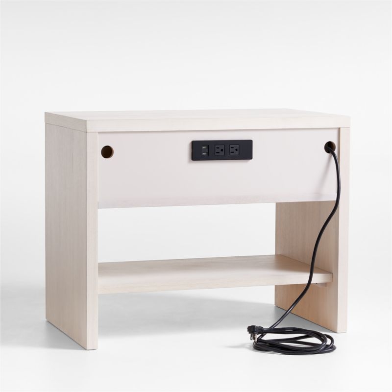 Clemente 30" Whitewashed Ash Charging Nightstand - Image 5